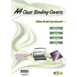 Fellowes Binding Covers A4 200 Micron PVC Clear Pack of 100