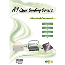 Gold Sovereign Heavy Duty Binding Covers 250 Micron A4 Pack of 100 Clear
