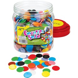 Counters Solid 22mm Assorted Colours Jar of 1000