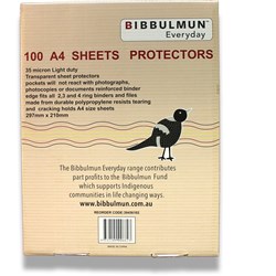 Bibbulmun Sheet Protectors A4 Light Weight 35 Micron Pack of 100
