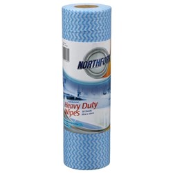 Northfork Antibacterial Heavy Duty Wipes Roll 50 Sheets Blue