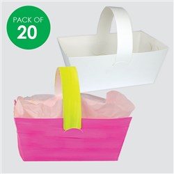 Cardboard Baskets - White - Pack of 20