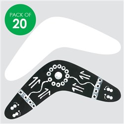 Cardboard Boomerangs - White - Pack of 20