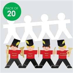 Cardboard People Chains - White - Pack of 20