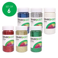 CleverPatch Glitter - 245g Shaker Tubs - Set of 6 Colours