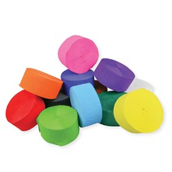 Crepe Streamers - Assorted - Set of 12 Colours