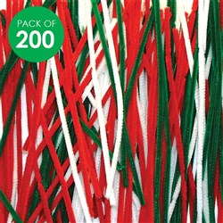 Chenille Stems - Christmas - Pack of 200