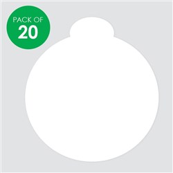 Cardboard Baubles - White - Pack of 20