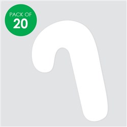 Cardboard Candy Canes - White - Pack of 20