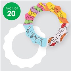 Cardboard Wreaths - White - Pack of 20