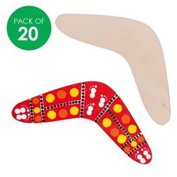 Wooden Boomerang Shapes Small Pack of 20