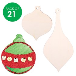Wooden Bauble Assortment - Pack of 21