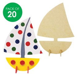 3D Wooden Boats - Pack of 20