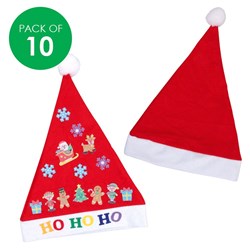 Felt Santa Hats - Pack of 10