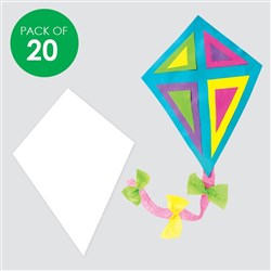 Cardboard Cutout Kites - White - Pack of 20