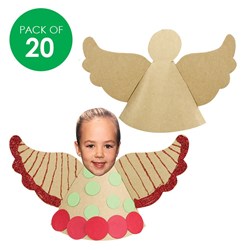 Cardboard Angel Tree Toppers - Brown - Pack of 20