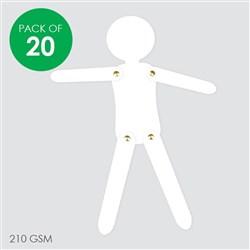 Cardboard Dancing People - White - Pack of 20