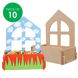 3D Wooden Window Bird Feeders - Pack of 10