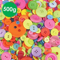 Assorted Buttons - 500g Pack
