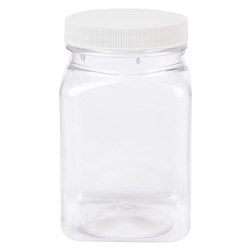 Clear Plastic Jar - Square - 400ml