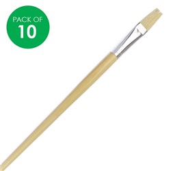 Flat Paint Brushes - Size 10 - Hog Hair - Pack of 10