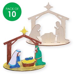 Wooden Nativity Dioramas - Pack of 10