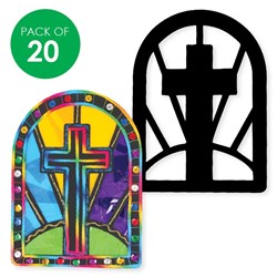 Scratch Board Easter Stained Glass Shapes - Pack of 20