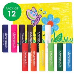 CleverPatch Poster Paint Sticks - Coloured - 10g - Pack of 12