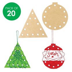 Wooden Christmas Weaving Shapes - Pack of 20
