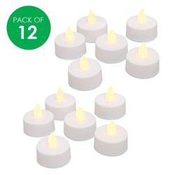 Battery LED Tealight Candles - Pack of 12