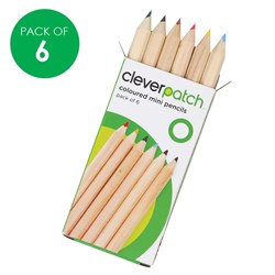CleverPatch Coloured Mini Pencils - Pack of 6