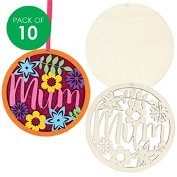 Mum Wooden Cutouts - Pack of 10