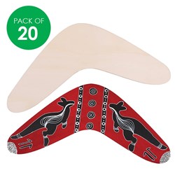 Wooden Boomerang Shapes - Large - Pack of 20