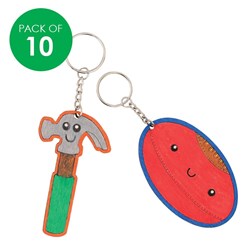Printed Wooden Keyrings - Father's Day - Pack of 10