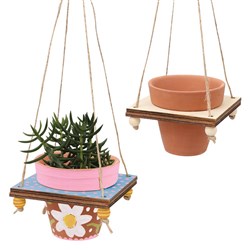 Wooden Hanging Pot Holder - Each