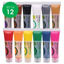 CleverPatch Acrylic Paint Tubes - 100ml - Set of 12 Colours