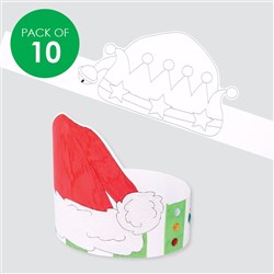 Cardboard Christmas Crowns - White - Pack of 10