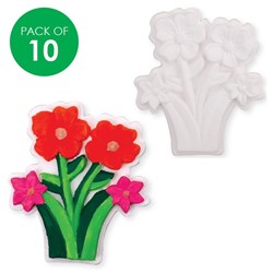 Plaster Flower Magnets - Pack of 10