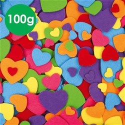 Felt Stickers - Hearts - 100g Pack