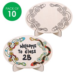 Indigenous Designed Wooden Standing Plaques - Pack of 10