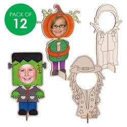 3D Wooden Halloween Character Frames - Pack of 12