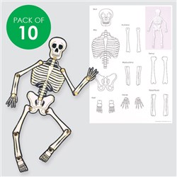 Cardboard Dancing Skeletons - Pack of 10