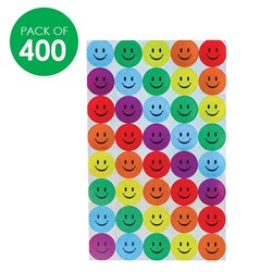 Holographic Smiley Face Stickers - Pack of 400
