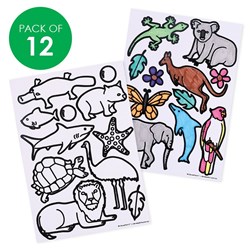 Fuzzy Art Stickers - Pack of 12 Sheets