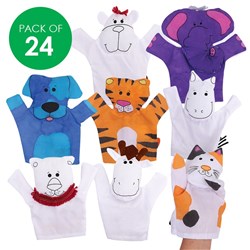 Cotton Animal Puppets - Pack of 24