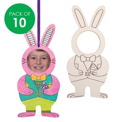 Printed Wooden Bunny Frames - Pack of 10