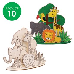 Wooden Dioramas - Jungle Animals - Pack of 10