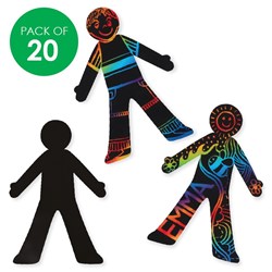 Scratch Board People - Pack of 20