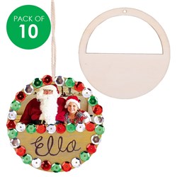 Wooden Ornaments with Cutout - Pack of 10