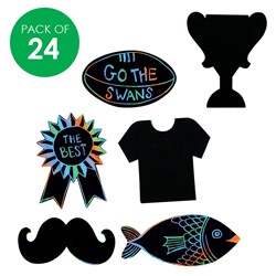 Scratch Board Father's Day Shapes - Pack of 24